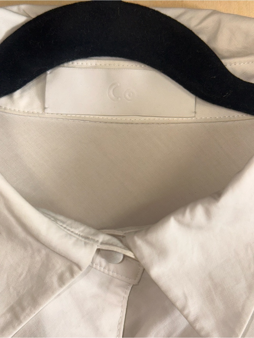 CO White Button-Front Long Sleeve Shirt Dress - Picture 4 of 5